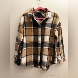 Brown, heavy weight flannel. SHEIN.